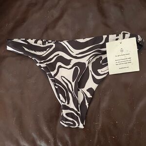 Stone Fox Swim Black and White Zebra Bikini Bottom